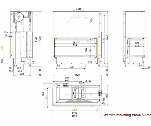 Brunner Architektur-Kamin Eck 45/101/40_2 Brunner Architektur-Kamin Eck 45/101/40_2