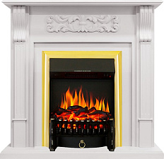 Каминокомплект Royal Flame Venice с очагом Fobos FX Brass фактурный белый Royal Flame Venice с очагом Fobos FX Brass фактурный белый